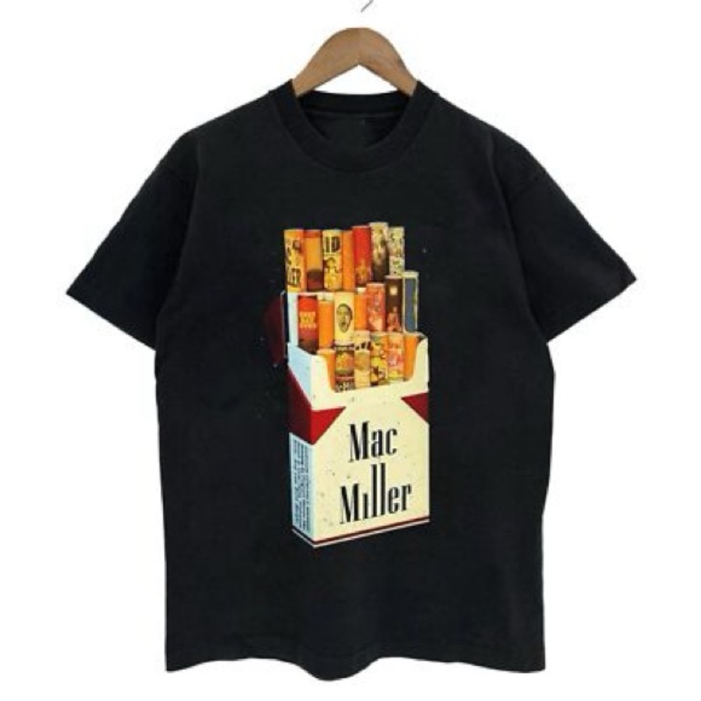 Gildan Black Short-Sleeve Tee with Multi-Color Cigarette Pack Graphic